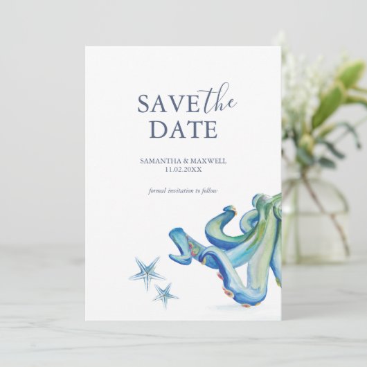 Aangepaste strand bruiloft aankondigingen (Staand voorkant)