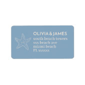 AANGEPASTE STRAND BRUILOFT RETOURADRES LABELS