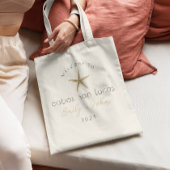 aangepaste STRAND bruiloft welkom ster vis canvas Tote Bag