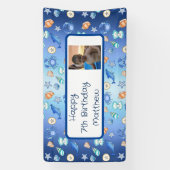 Aangepaste strand Gewaardeerde verjaardag Spandoek (Verticaal)