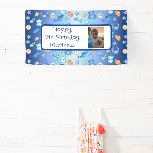 Aangepaste strand Gewaardeerde verjaardag Spandoek (Insitu)