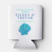 Aangepaste strand Shell bruiloft bestemming Favor Blikjeskoeler (Achterkant)