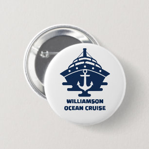 Aangepaste strandcruise met nautisch anker trip ronde button 5,7 cm