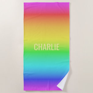 Aangepaste strandhanddoek voor regenbooggradiënt strandlaken