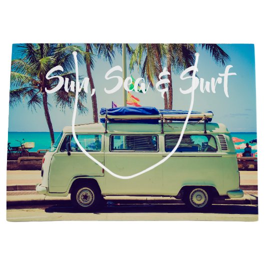 Aangepaste,  strandkamperbus en palmbomen: groot cadeauzakje (Voorkant)