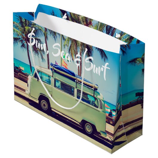 Aangepaste,  strandkamperbus en palmbomen: groot cadeauzakje (Achterkant Gekanteld)