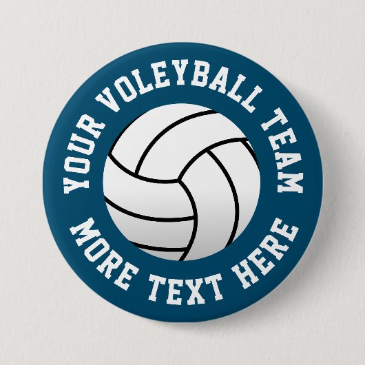 Aangepaste strandvolleybalteamknoppen ronde button 7,6 cm (Voorkant)
