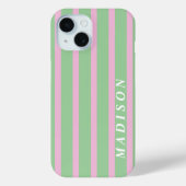 Aangepaste Strepen Groen Roze Case-Mate iPhone Case (Achterkant)