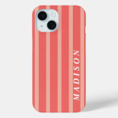 Aangepaste Strepen Koraal Case-Mate iPhone Case (Achterkant)