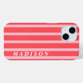 Aangepaste Strepen Rood Roze Case-Mate iPhone Case (Achterkant (horizontaal))