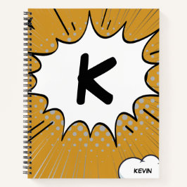 Aangepaste strip met gepersonaliseerde naam notitieboek