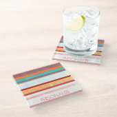 Aangepaste stripes glazen onderzetter (Schuin)