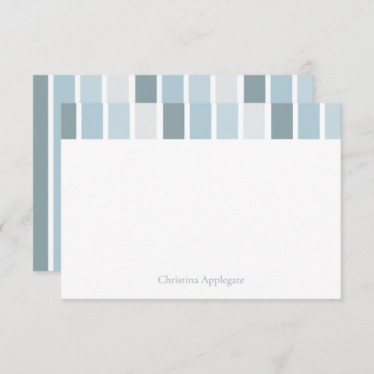 Aangepaste stripte Blue Baby Shower Bedankt (Voorkant / Achterkant)