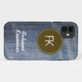 aangepaste structuur voor blauwe denim jeans Case-Mate iPhone case (Achterkant (horizontaal))