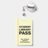 Aangepaste studentenbibliotheekpas badge (Achterkant met uittrekbare clip)