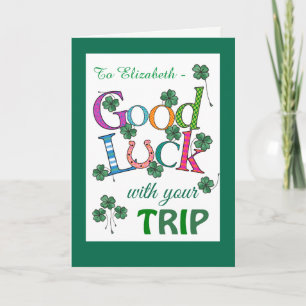 Aangepaste Succes op Trip Four-leaf Clover Kaart