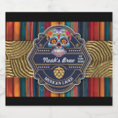 Aangepaste suiker schedel Mexicaanse Cinco de Mayo Bier Etiket (Enkel label)