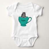 Aangepaste suikerglider in een groene Teacup Romper (Voorkant)