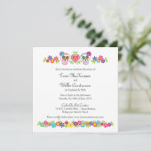 Aangepaste suikerskulls en -bloemen - Blauwe achte Kaart (Staand voorkant)