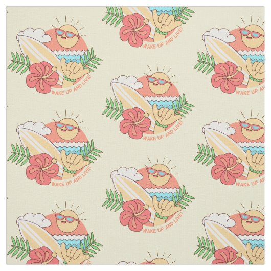 aangepaste Summer Surfer-structuur Stof (Swatch)