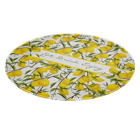 Aangepaste Summery Citrus Lemon Tree Branches Snijplank (Hoek)