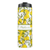 Aangepaste Summery Citrus Lemon Tree Branches Thermosbeker (Voorkant)
