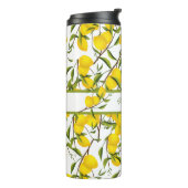 Aangepaste Summery Citrus Lemon Tree Branches Thermosbeker (Gedraaid links)