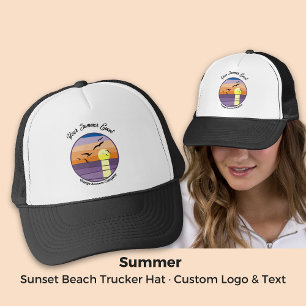 Aangepaste Sunset Beach · Evenement & Merktekst Trucker Pet