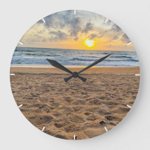 Aangepaste Sunset Foto Gepersonaliseerde Muur Klok