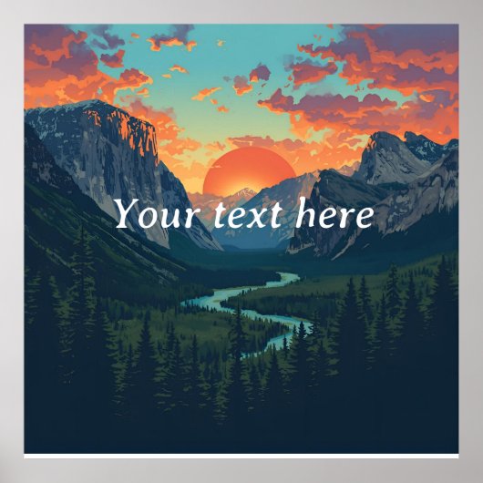 Aangepaste Sunset Wilderness Print – gepersonalise (Voorkant)