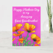Aangepaste supergrootmoeder roze Moederdag Feestdagen Kaart (Voorkant)