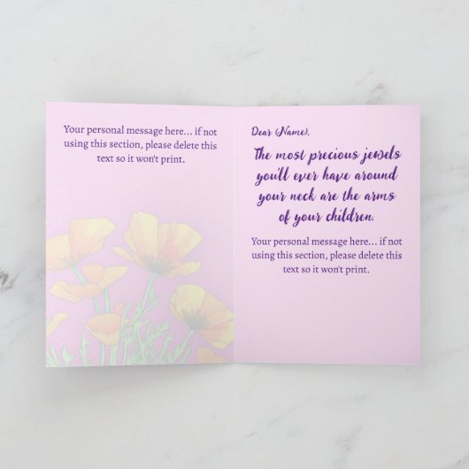 Aangepaste supergrootmoeder roze Moederdag Feestdagen Kaart (Binnen)