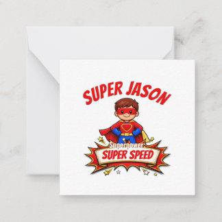 Aangepaste Superheldennaam voor Kinderen Notitiekaartje