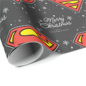 Aangepaste superman Logo kerstsnowflake Cadeaupapier (Rol Hoek)