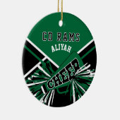 Aangepaste supermarktleider 📣 - Donkergroen, zwar Keramisch Ornament (Rechts)