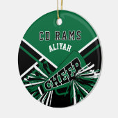 Aangepaste supermarktleider 📣 - Donkergroen, zwar Keramisch Ornament (Links)