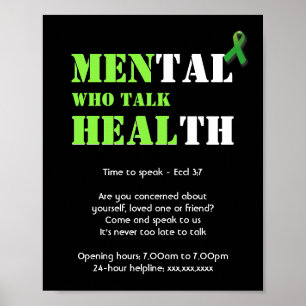 Aangepaste support MANNEN DIE HEAL Mental Health Poster