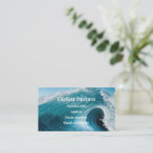 Aangepaste Surfing Surf Tropical Beach Curl Wave O Visitekaartje (Staand voorkant)