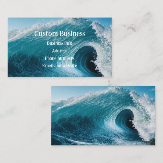 Aangepaste Surfing Surf Tropical Beach Curl Wave O Visitekaartje (Voorkant / Achterkant)