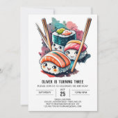 Aangepaste Sushi Party Verjaardag Kaart (Voorkant)