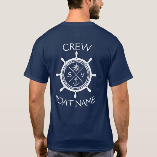 Aangepaste SV-zeilboot Logo "Jouw naam hier" T-shirt (Achterkant)