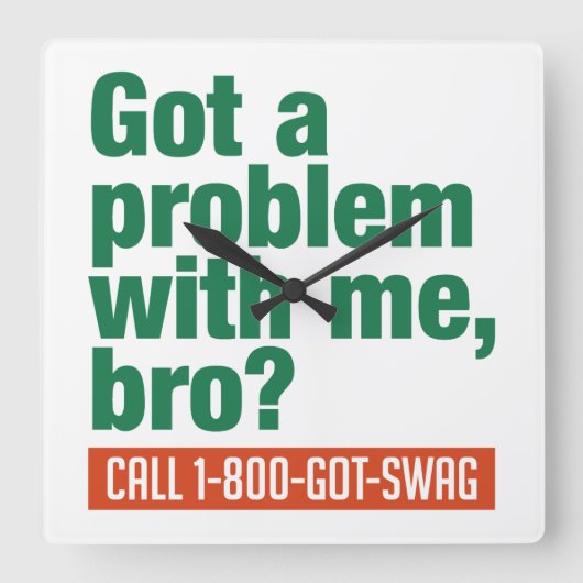 Aangepaste SWAG-wandklok Vierkante Klok (Voorkant)
