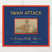 Aangepaste "SWAN ATTACK" mannelijke veegroeier en  Bier Etiket (Enkel label)