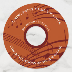 Aangepaste SWEET Muzieknoten Weddenschap Wijnglaslabel