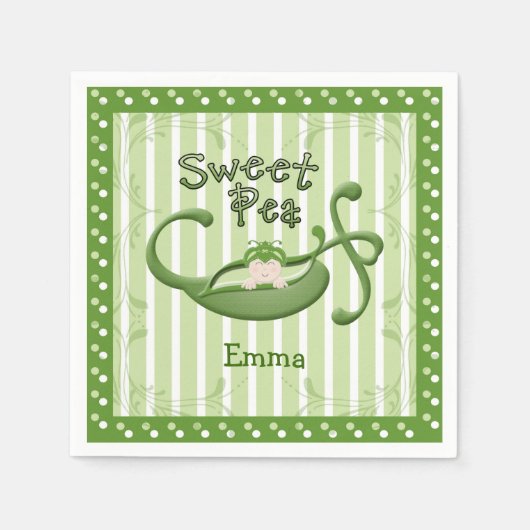 Aangepaste Sweet Pea Paper servetten (Voorkant)