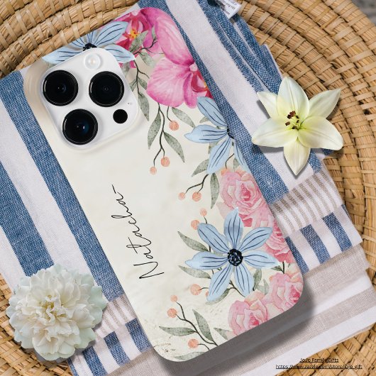 Aangepaste Sweet waterverf botanisch script Case-Mate iPhone Case