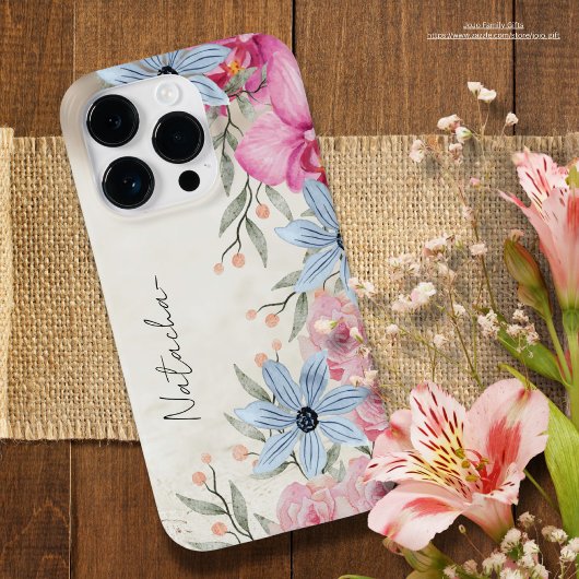 Aangepaste Sweet waterverf botanisch script Case-Mate iPhone Case