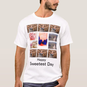 Aangepaste Sweetest Day 11 Foto Collage T-shirt