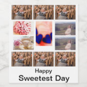 Aangepaste Sweetest Day 11 Foto Collage Wijn Etiket (Enkel label)