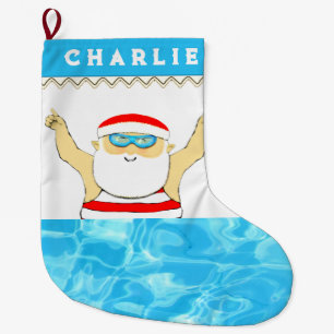 Aangepaste swimmer Grote kerstinslag Kerstsok